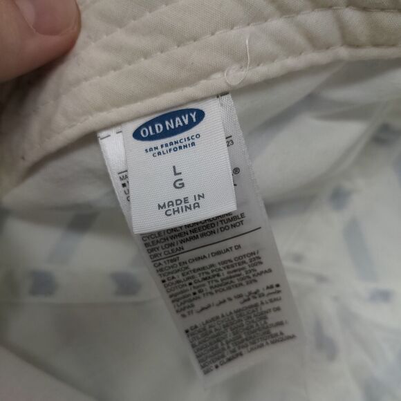 Old Navy Women's Stretchy Hat Blue White Striped Size L Graphic LOVE Logo - Picture 7 of 8